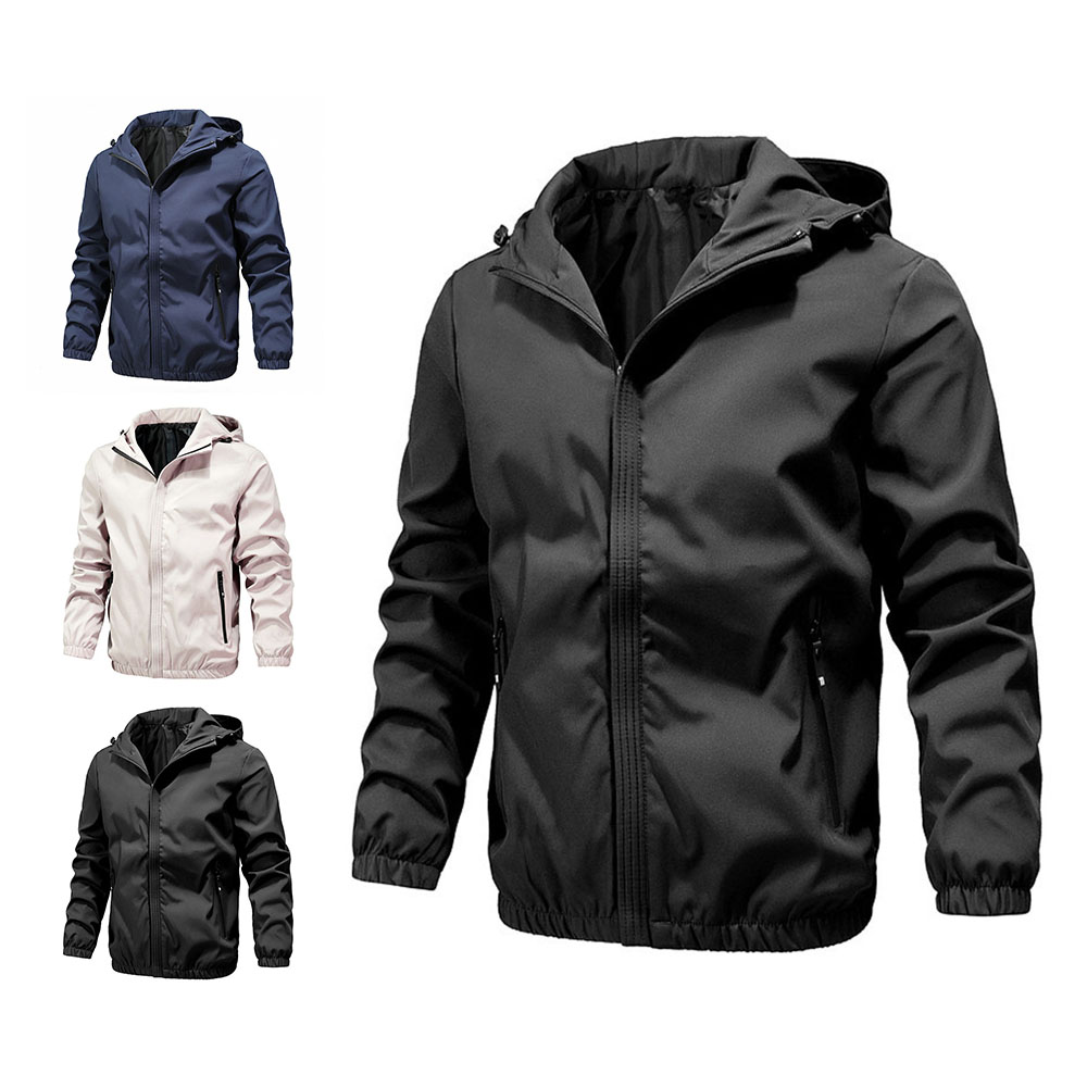 Veste décontractée à capuche simple pour homme