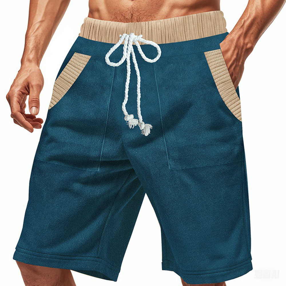 Lässige Frottee-Kontrast-Shorts für Herren
