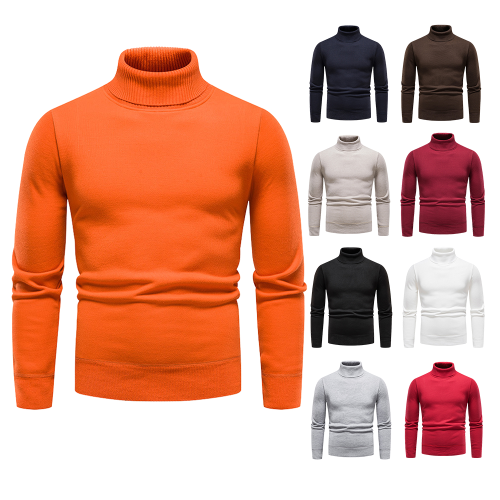 Rollkragen- und Fleece-Strickpullover für Herren im Winter