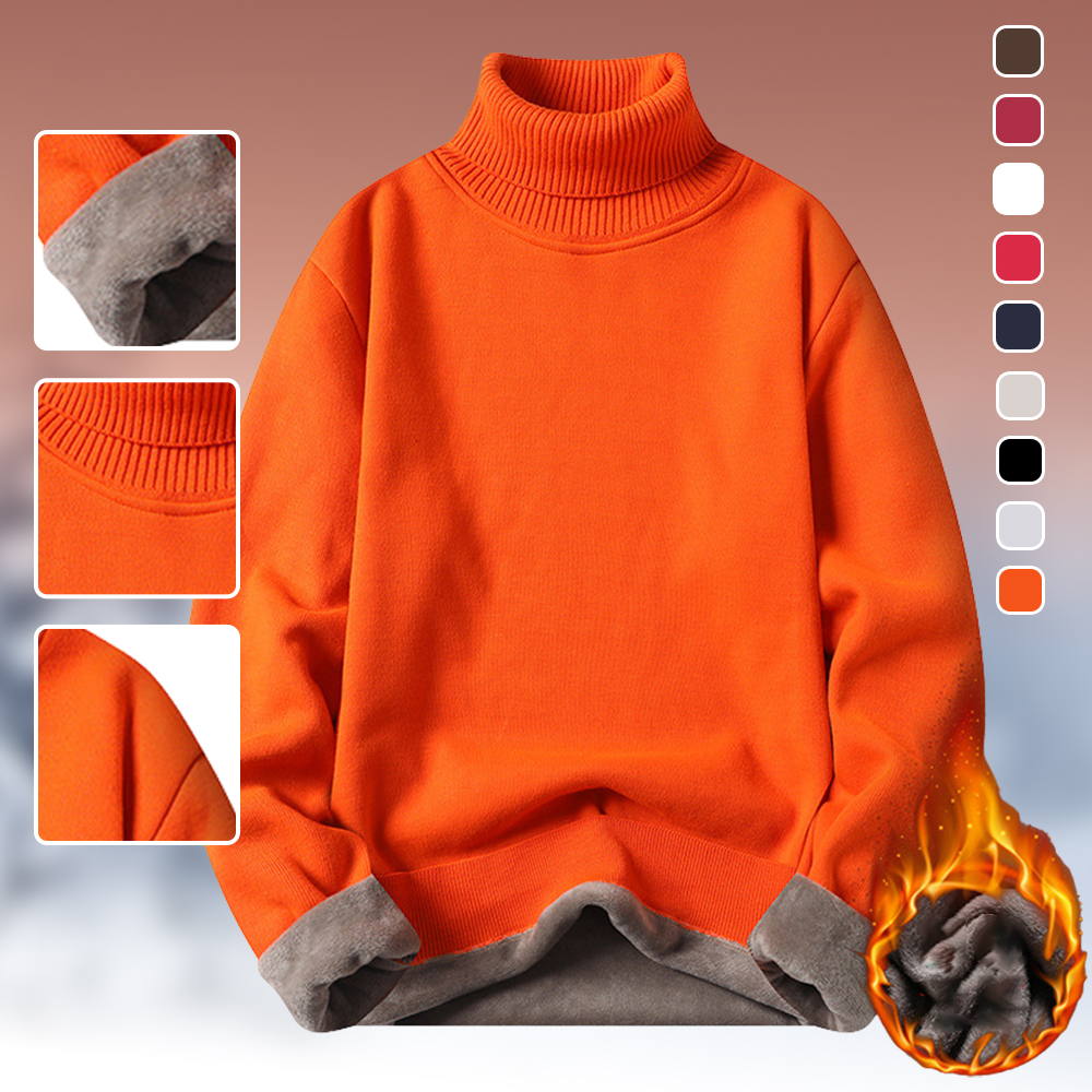 Rollkragen- und Fleece-Strickpullover für Herren im Winter