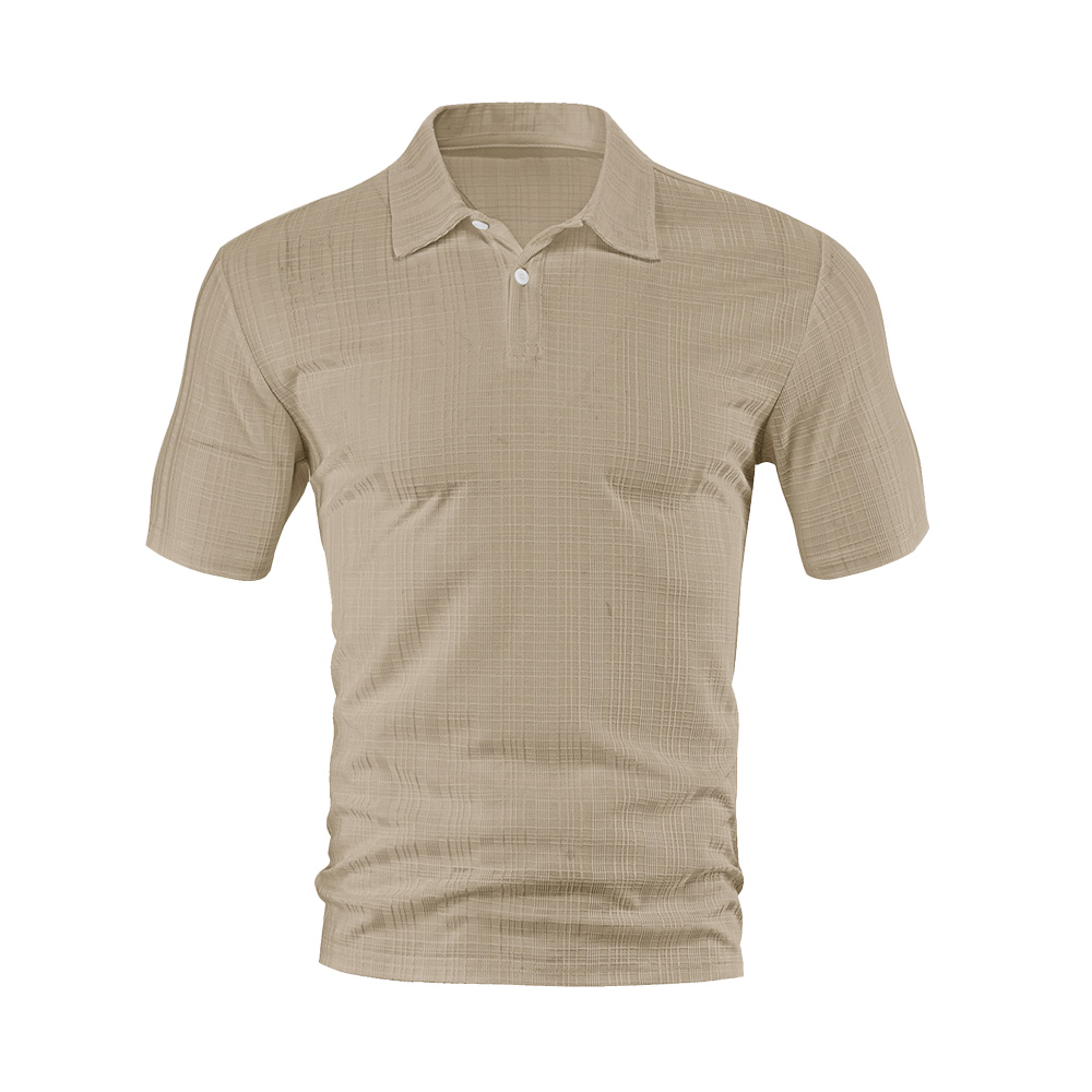 Dünnes Jacquard-Revers-Kurzarmshirt für Herren im Sommer