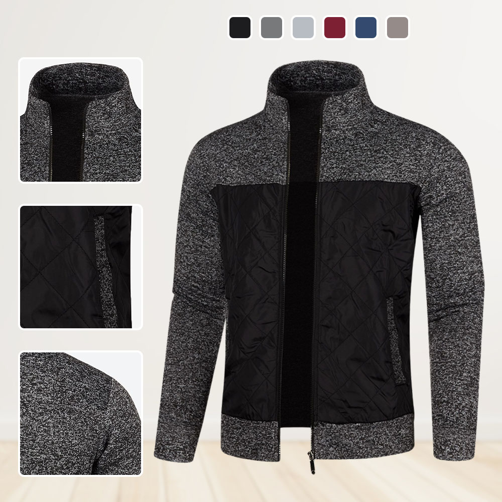 Strickjacke für Herren im Herbst und Winter mit Stehkragen
