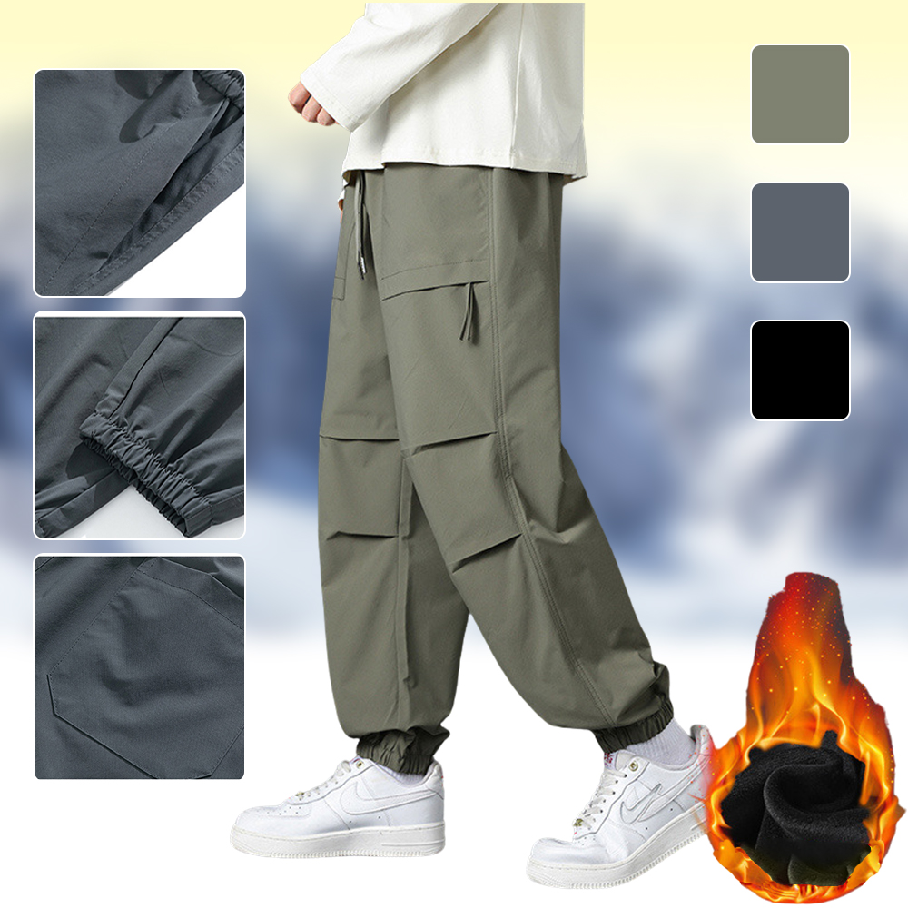 Winter-Herren-Overall mit Fleece-Beinen, lockerer Schnitt