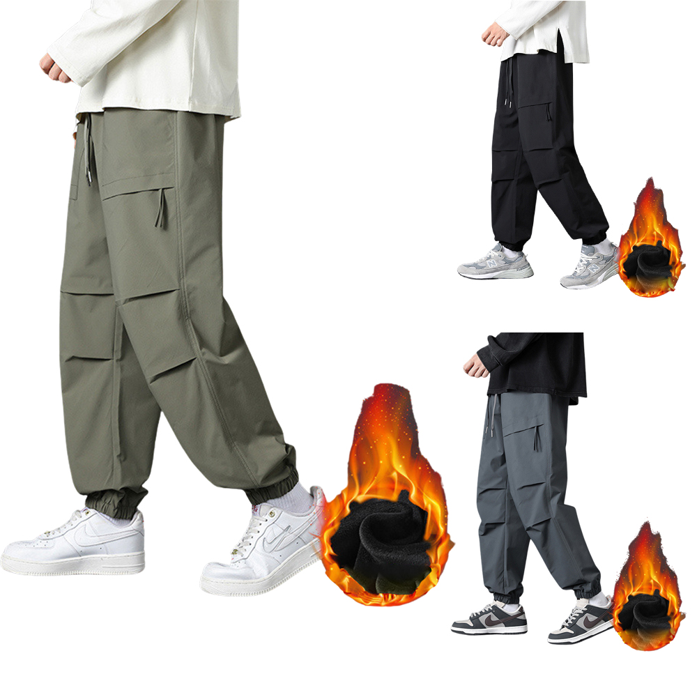 Winter-Herren-Overall mit Fleece-Beinen, lockerer Schnitt