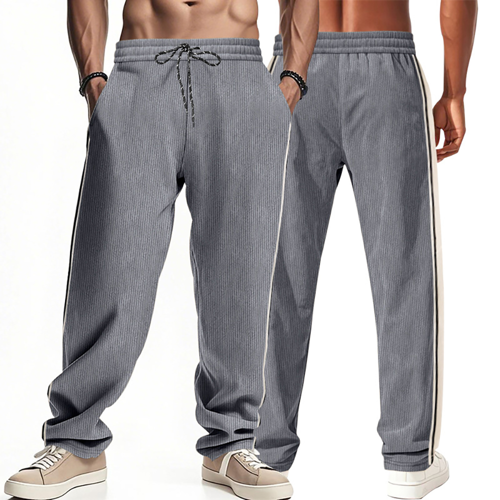 Pantalon ample décontracté en velours côtelé pour homme