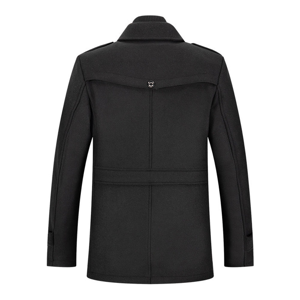 Coinbrillant Nouveau manteau mi-long à col roulé amovible pour hommes
