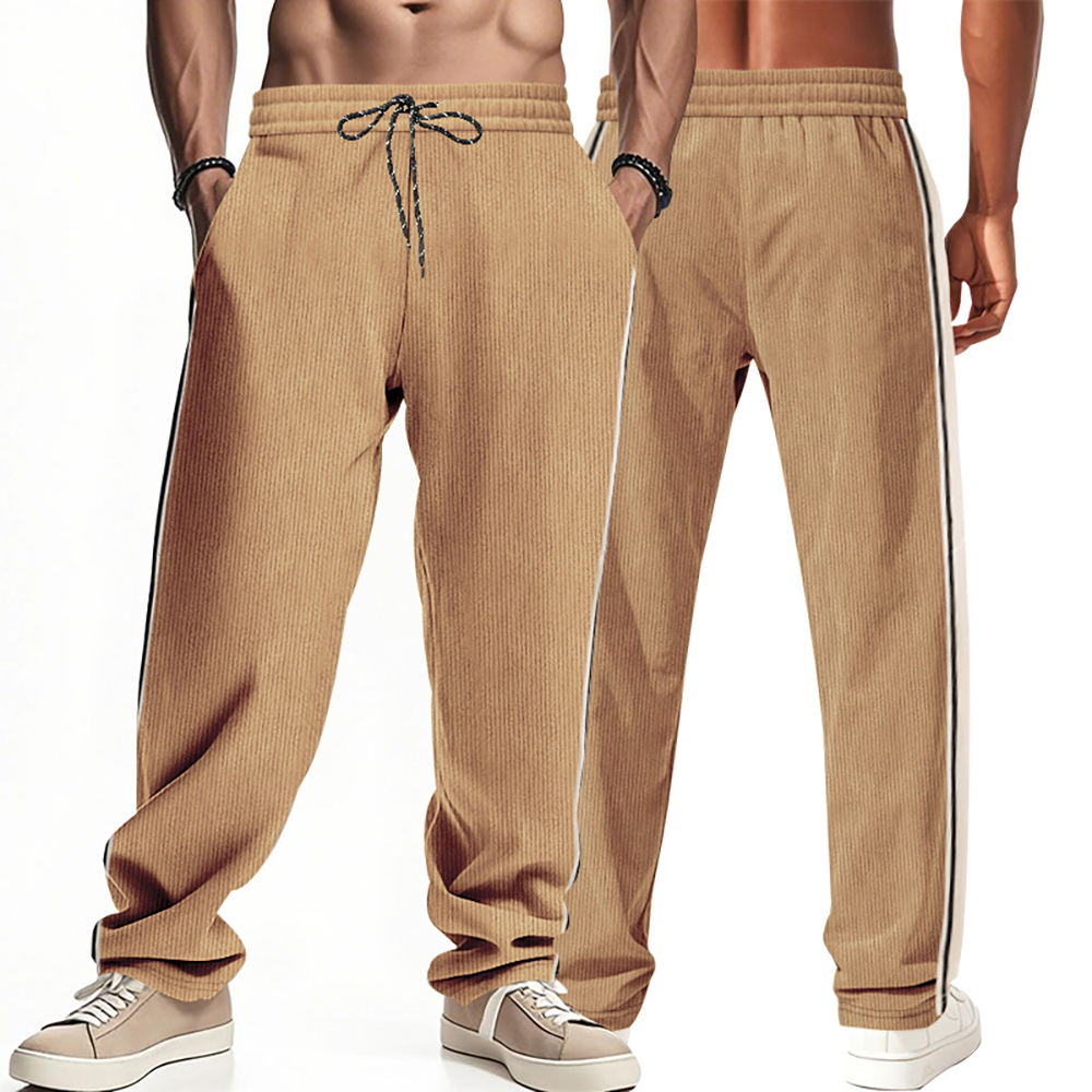 Pantalon ample décontracté en velours côtelé pour homme