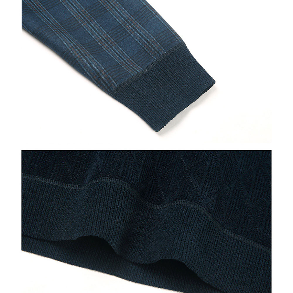 Warmer Herrenpullover aus Fleece und verdicktem Fake-Zweiteiler mit Revers