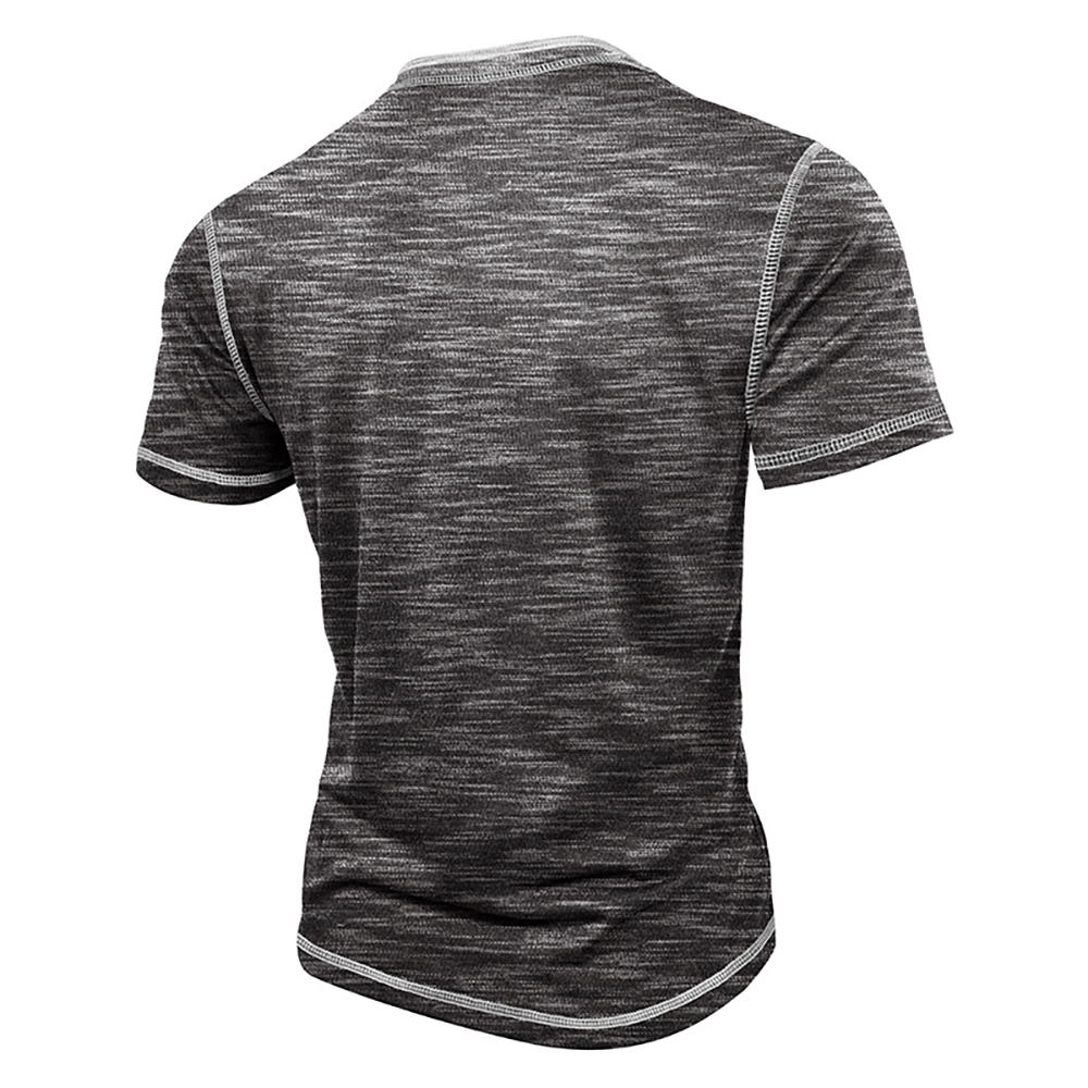 T-shirt décontracté à manches courtes et blocs de couleurs pour homme