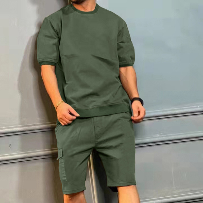 Ensemble haut à manches mi-longues et short de sport pour homme