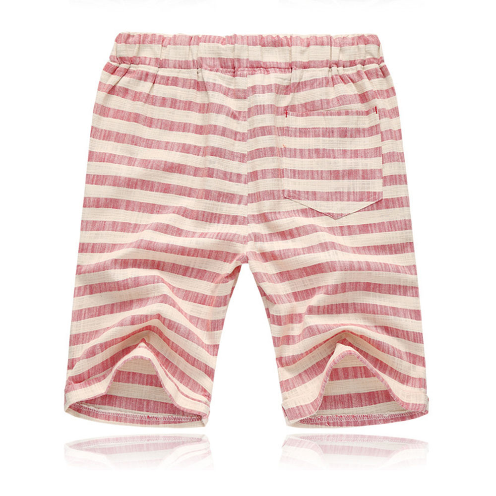 Gestreifte Strandhose aus Baumwolle und Leinen für Herren mit Kordelzug