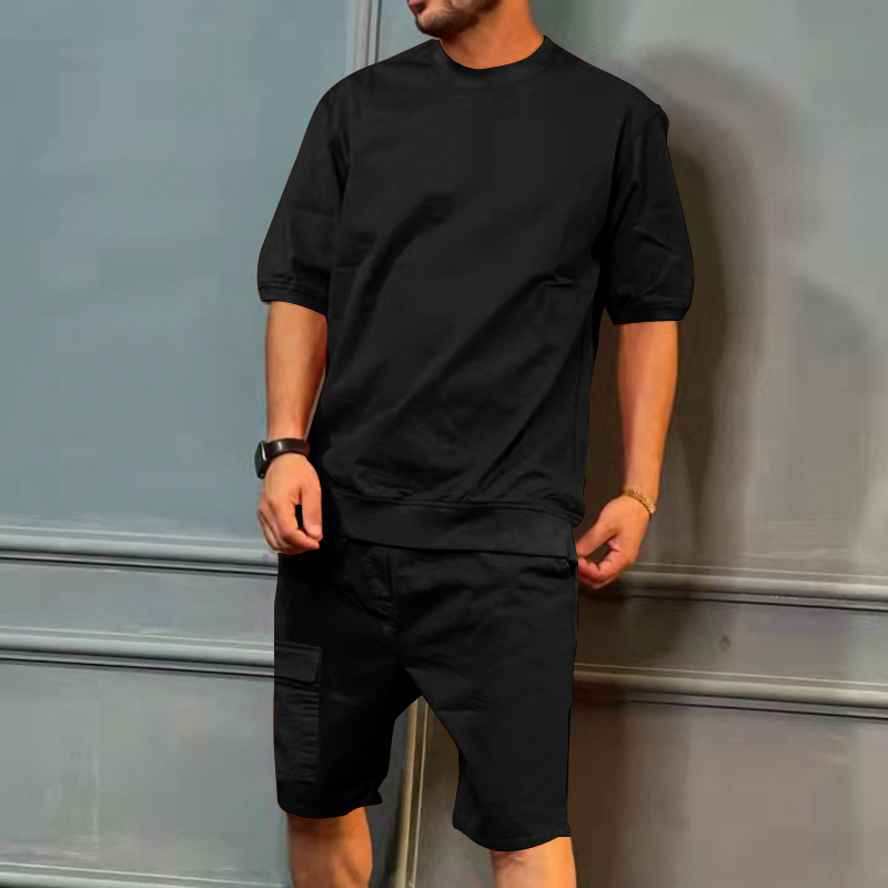 Ensemble haut à manches mi-longues et short de sport pour homme