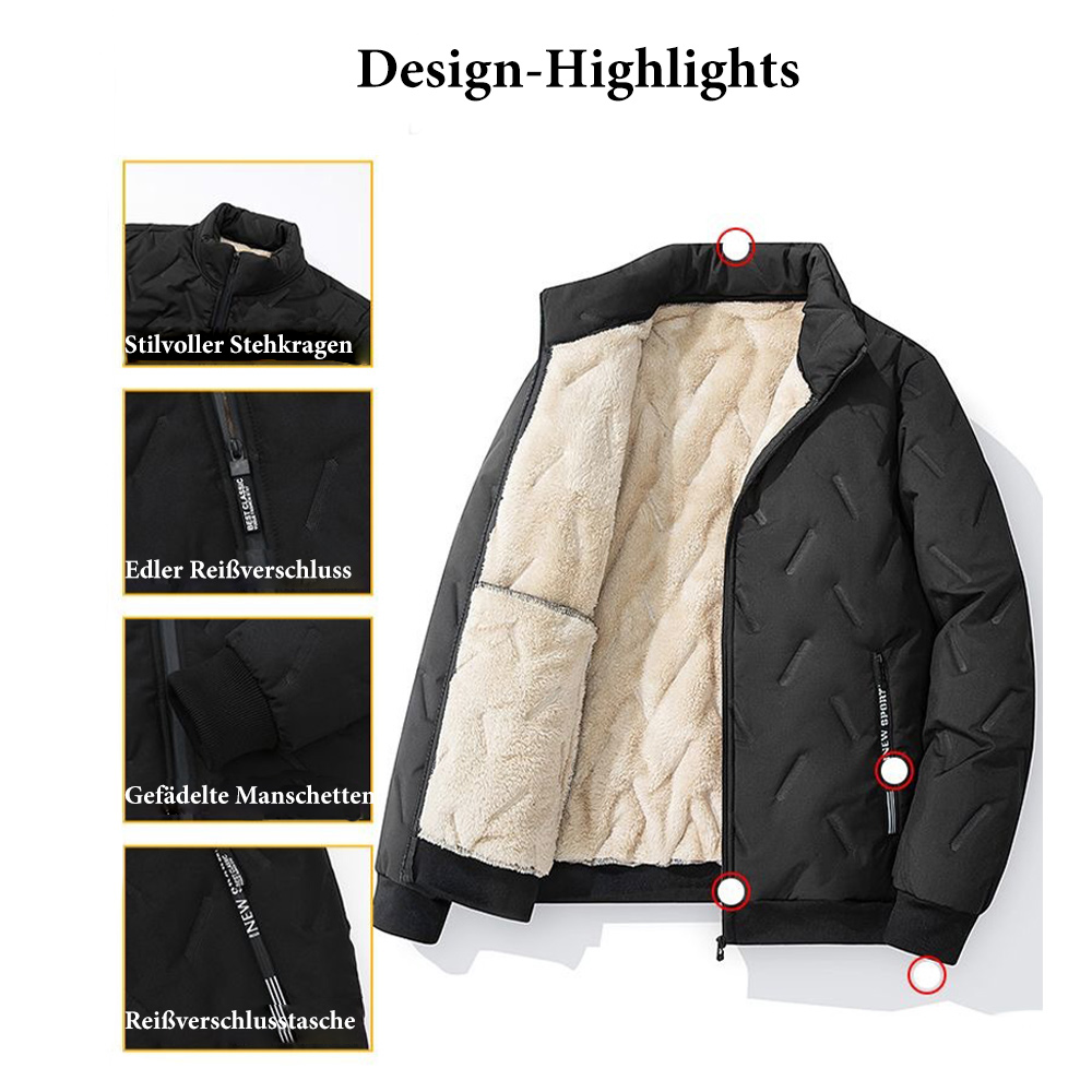 Metallwolke Neues zweiteiliges Set aus Lammwoll-Baumwollmantel und Baumwollhose für Herren