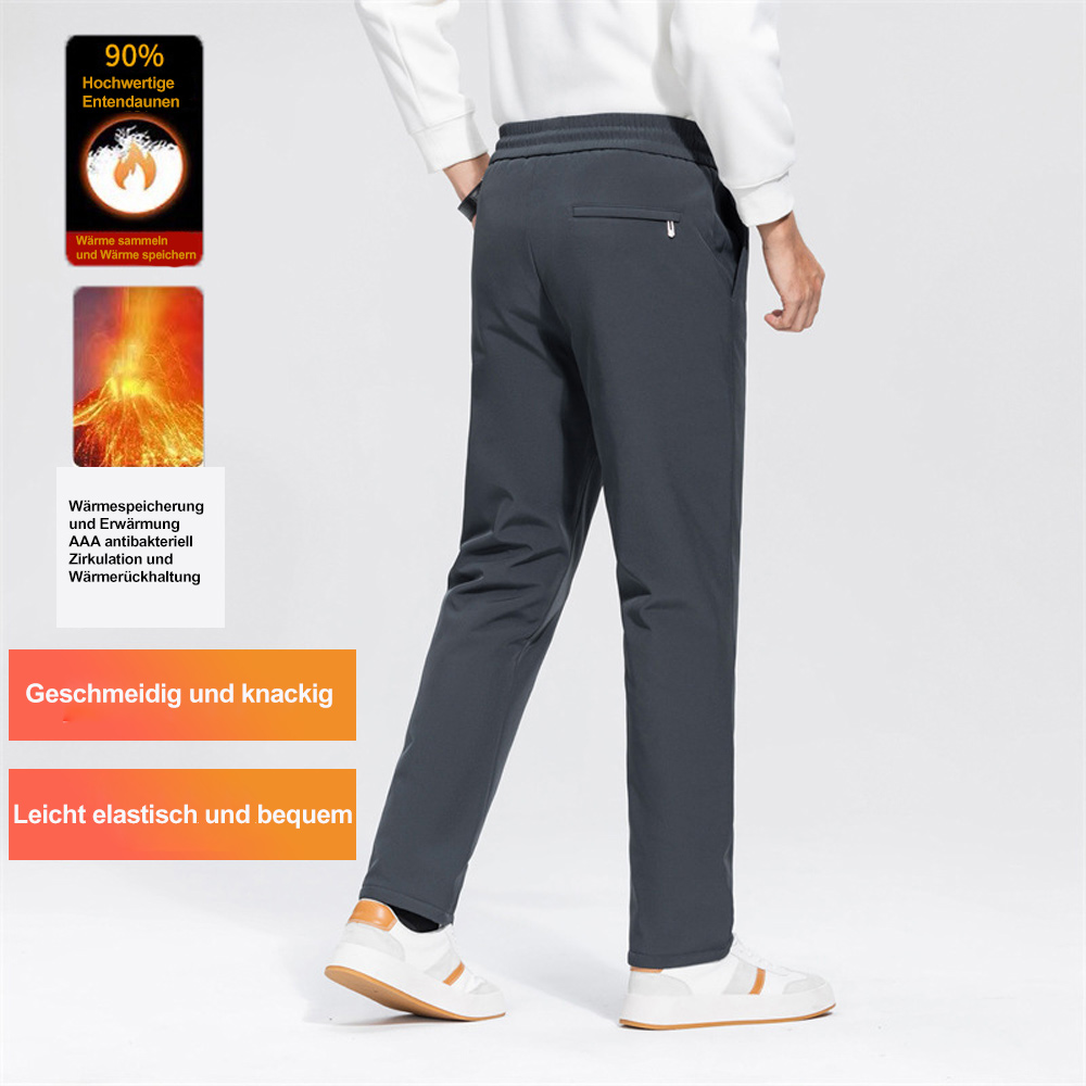 Gentlemenmode™ Winter Men's Warm Straight Casual Solid Color Down Pants
