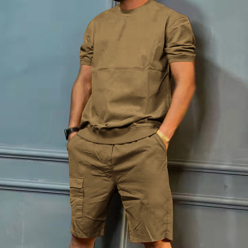 Ensemble haut à manches mi-longues et short de sport pour homme