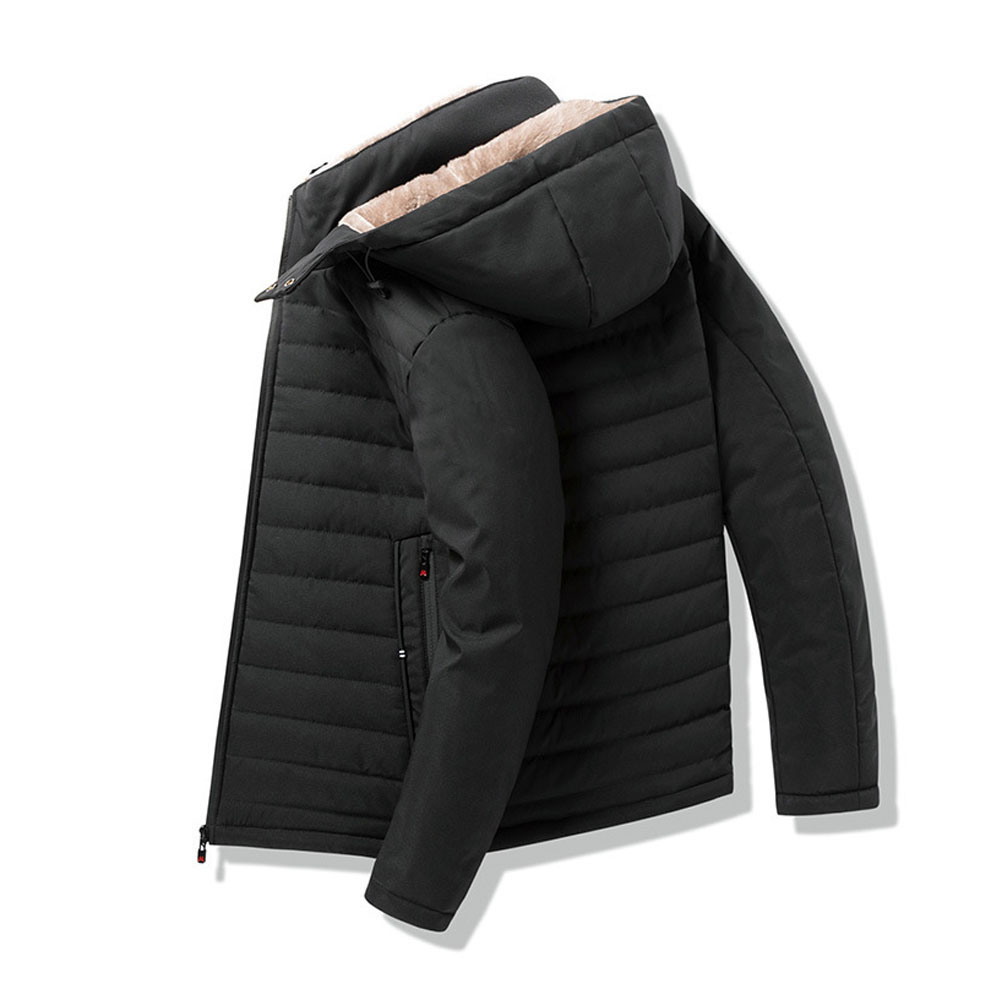 Veste à capuche épaisse en polaire pour hommes