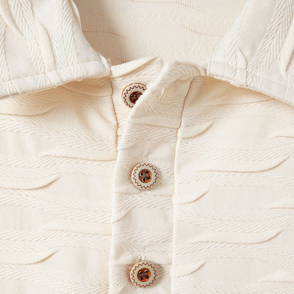 Herren Kurzarm-Revershemd mit Jacquard-Design