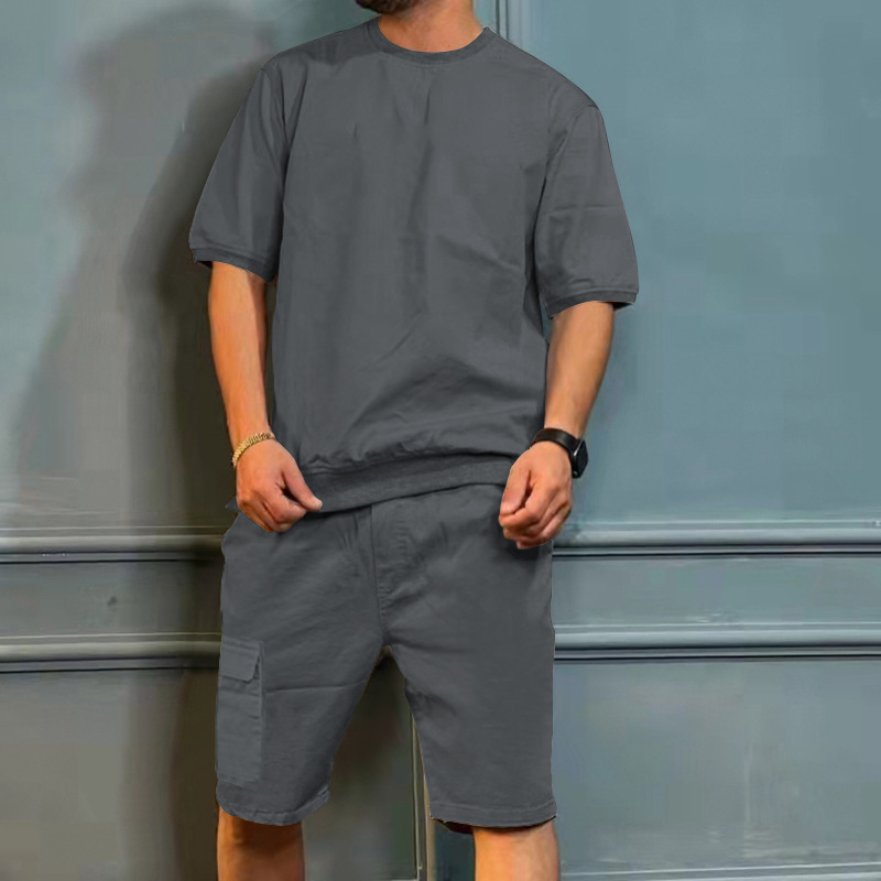 Ensemble haut à manches mi-longues et short de sport pour homme