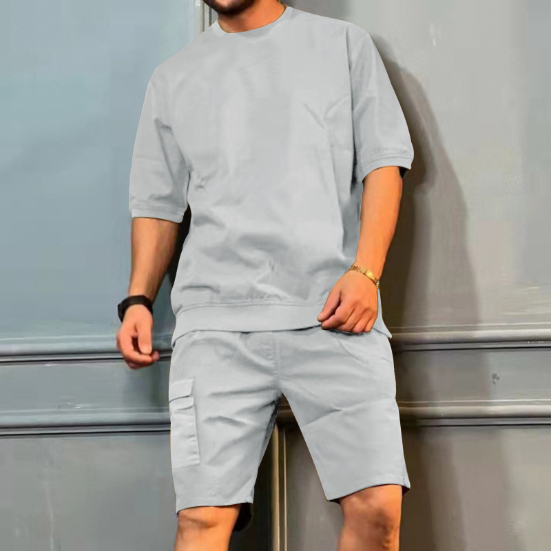 Ensemble haut à manches mi-longues et short de sport pour homme
