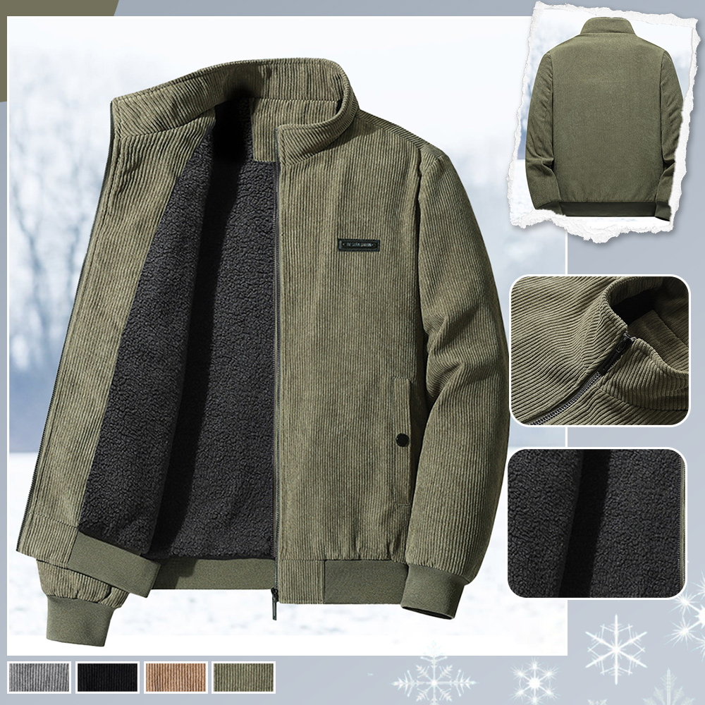 Alberchris™ New winter thickened corduroy men's stand-up collar lambskin jacket