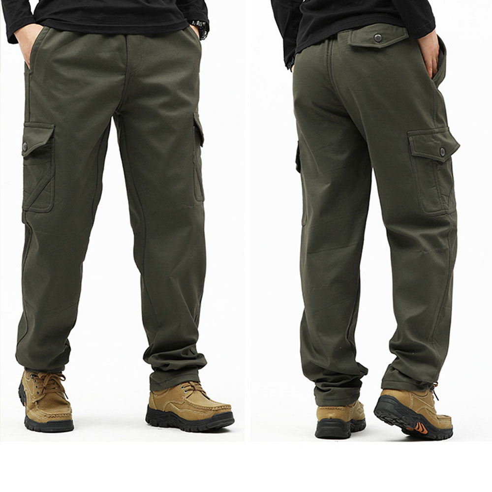 Pantalon décontracté chaud épaissi en polaire pour hommes