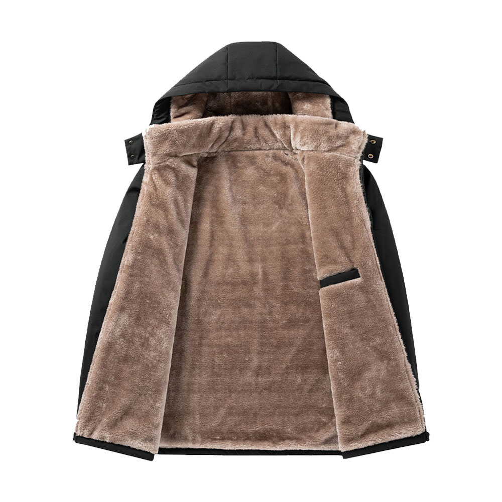 Veste à capuche épaisse en polaire pour hommes