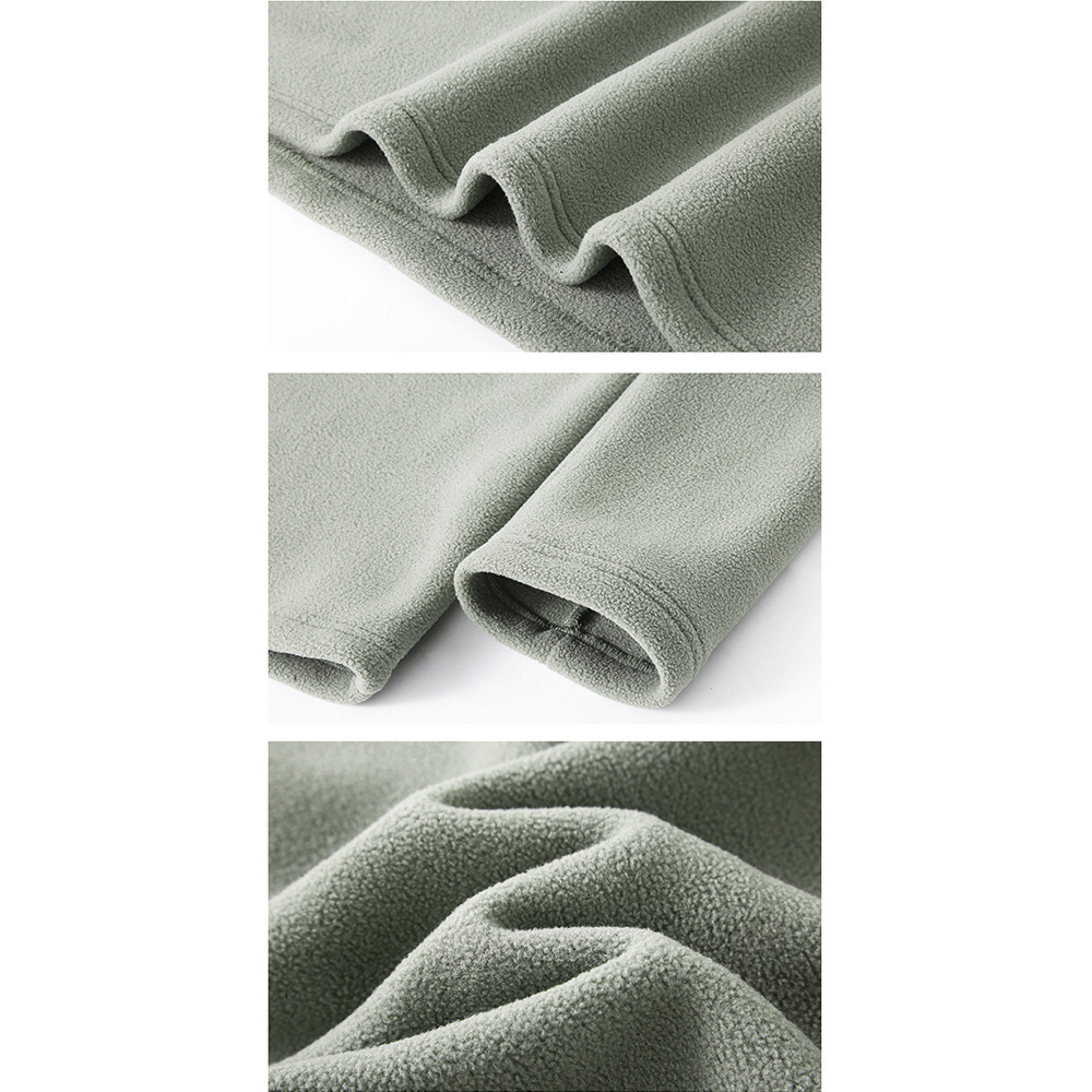 Warme Herren-Jacke aus Polarfleece mit Stehkragen, halbem Reißverschluss und langen Ärmeln