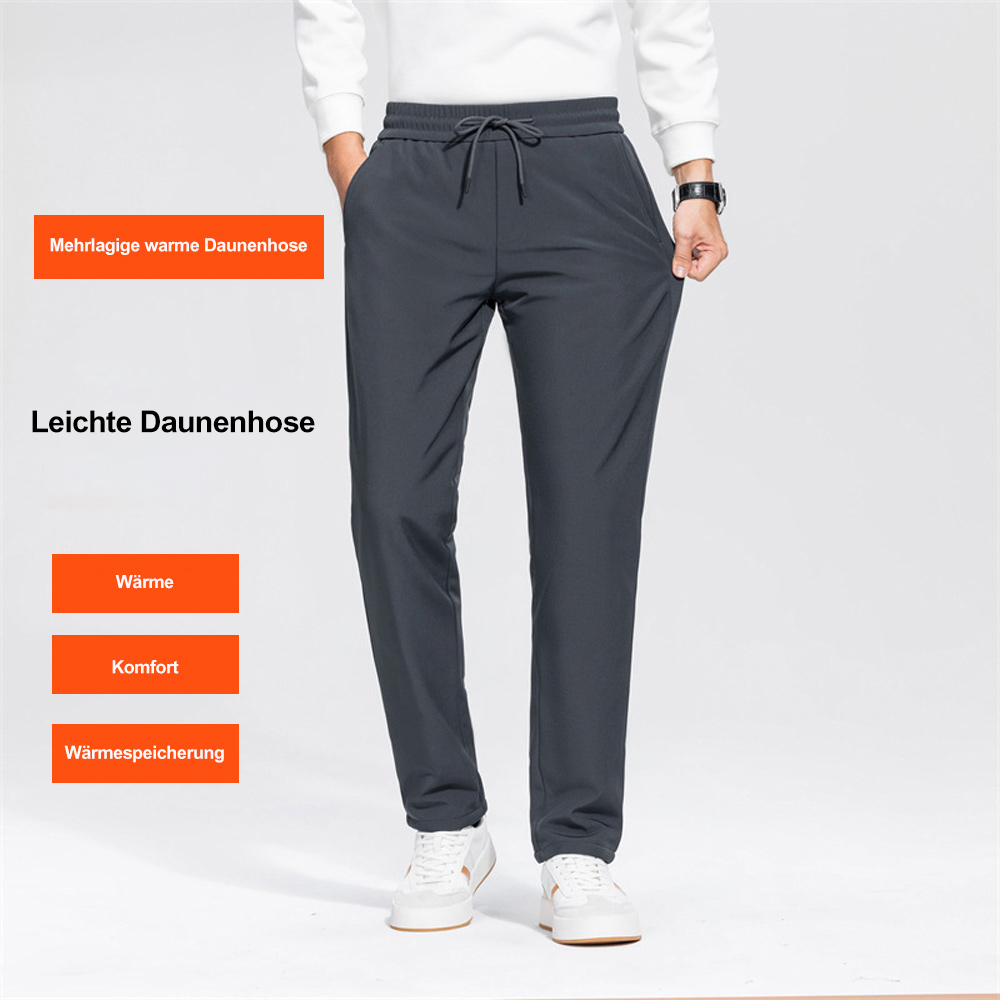 Gentlemenmode™ Winter Men's Warm Straight Casual Solid Color Down Pants