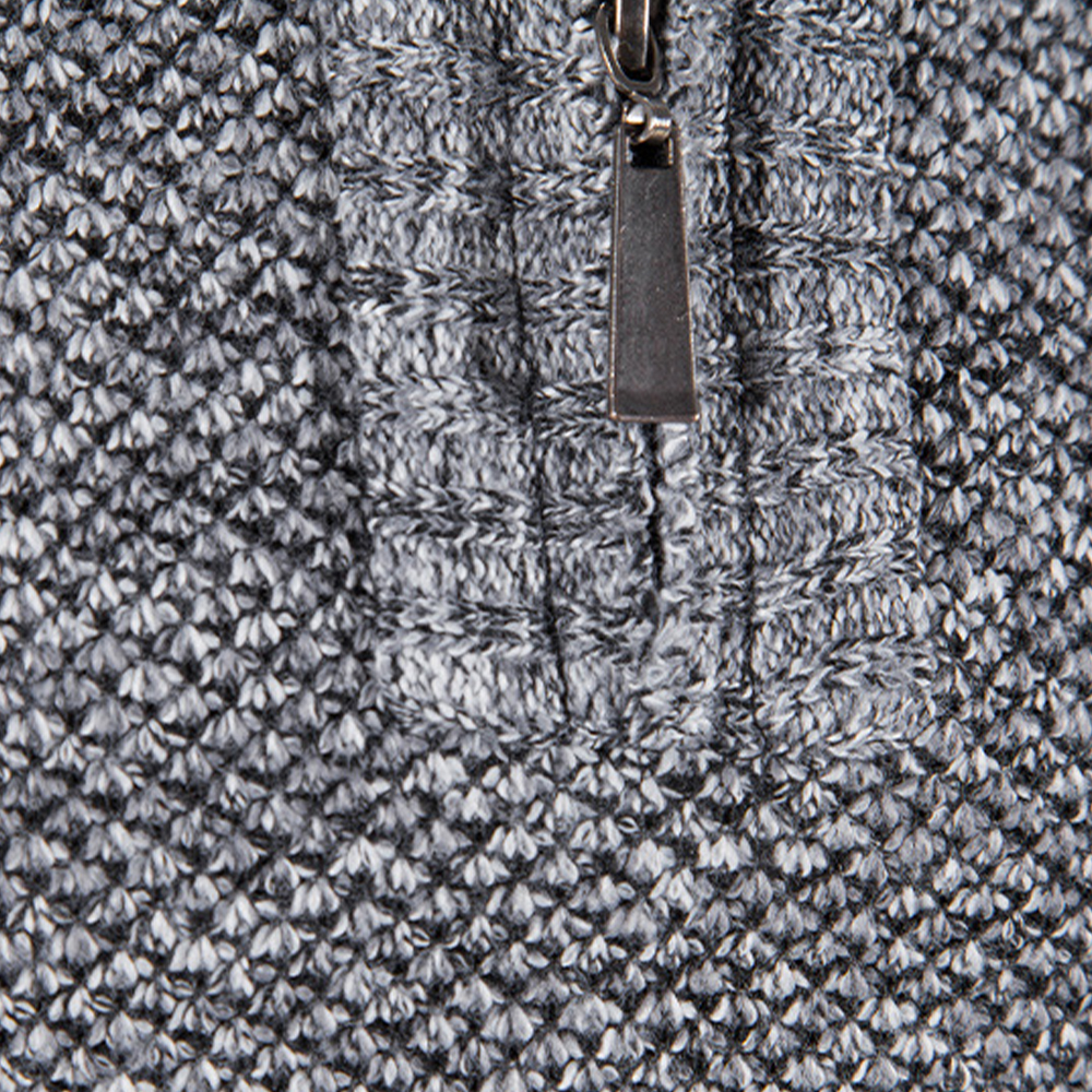 Verdickter Winterpullover für Herren mit halbem Reißverschluss und Stehkragen