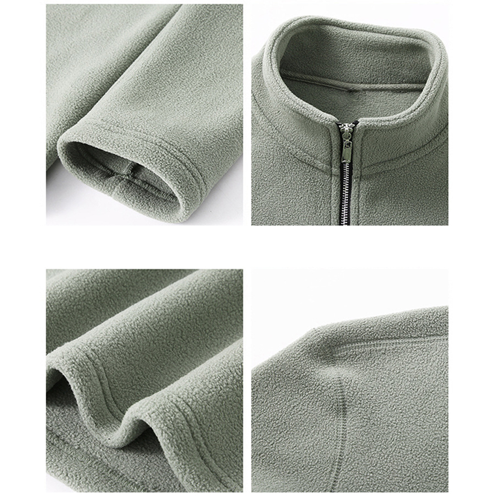 Warme Herren-Jacke aus Polarfleece mit Stehkragen, halbem Reißverschluss und langen Ärmeln