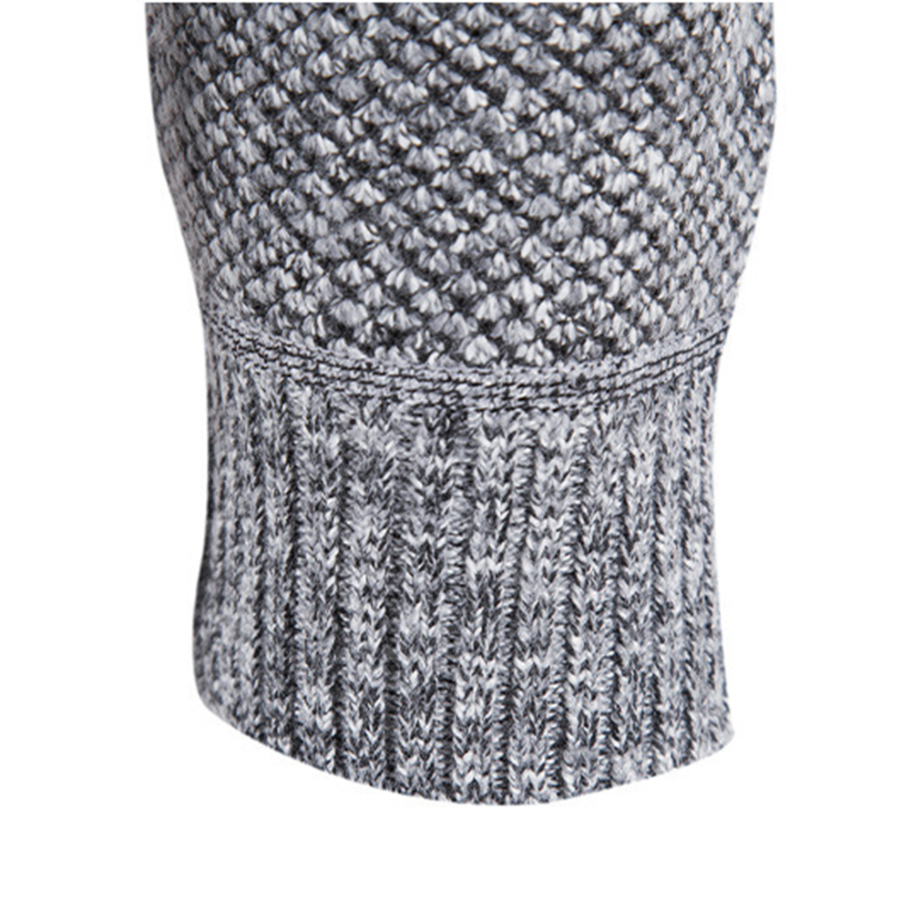 Verdickter Winterpullover für Herren mit halbem Reißverschluss und Stehkragen