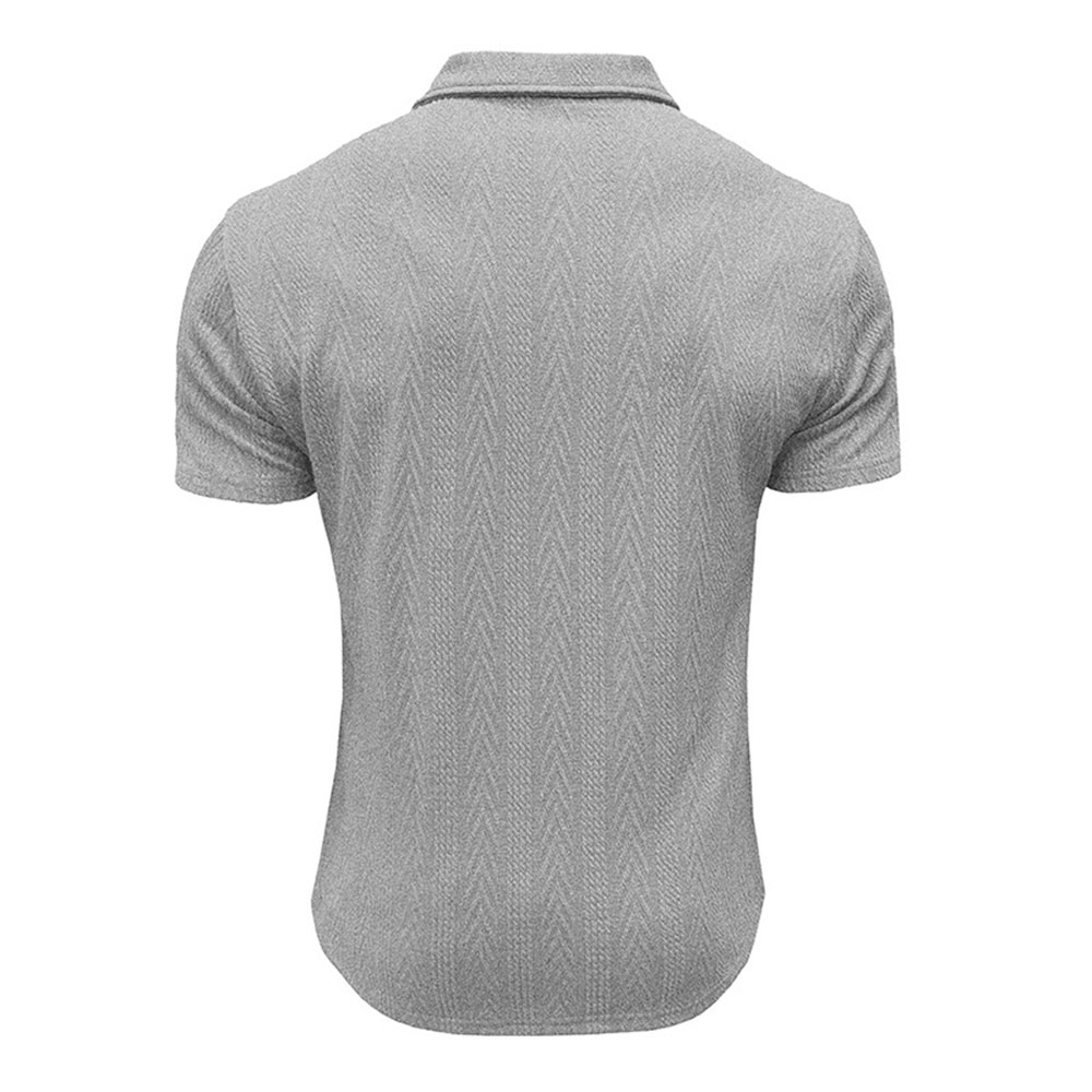 Polo d'été décontracté à manches courtes en jacquard respirant pour hommes