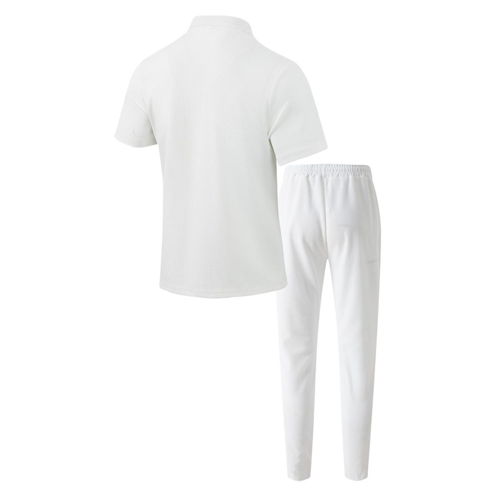 Kurzarmhemd mit Revers + Hose mit elastischem Bund und Kordelzug