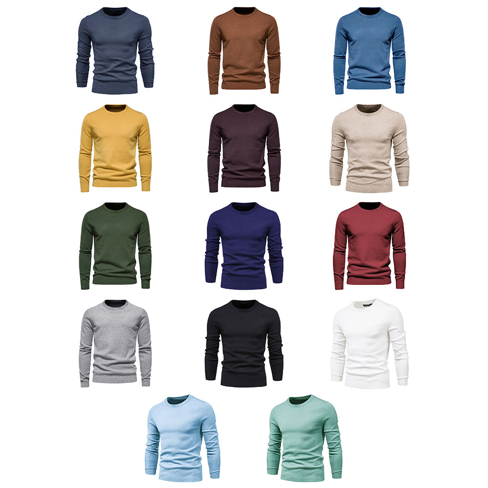 Nouveau pull tricoté épais à col rond pour hommes