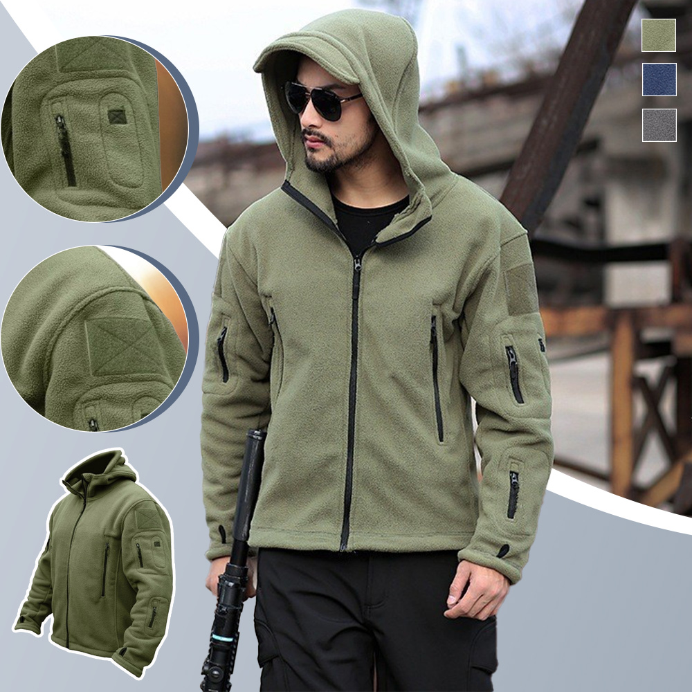 Veste polaire coupe-vent chaude d'extérieur pour hommes