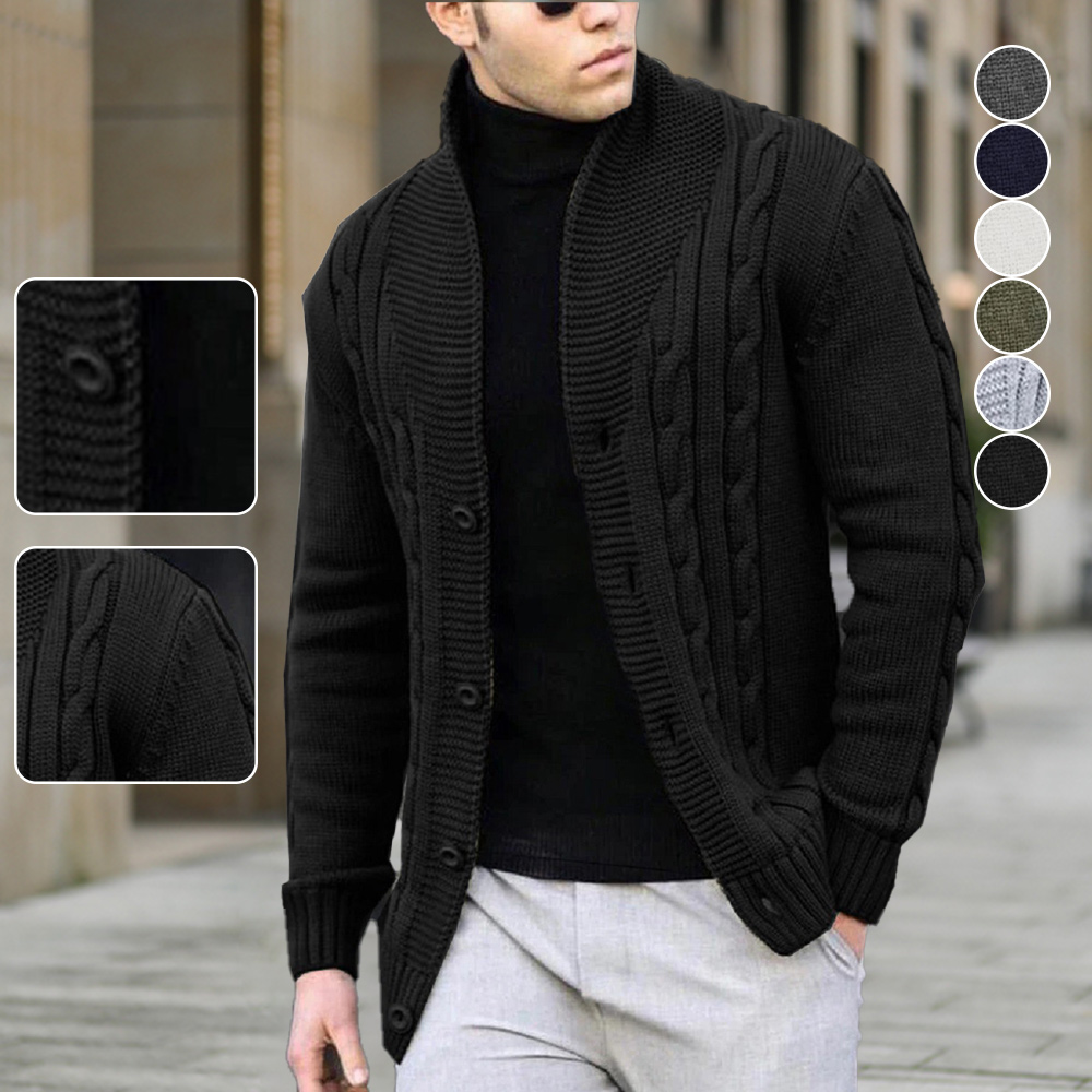 Cardigan tricoté chaud épais décontracté pour hommes