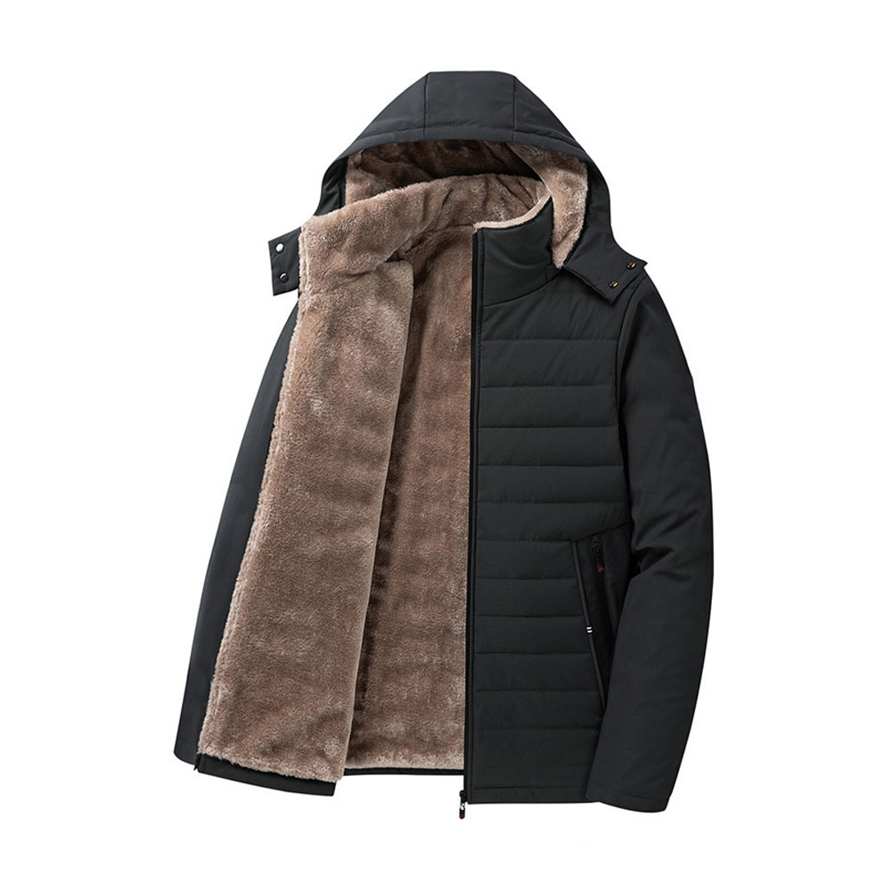 Veste à capuche épaisse en polaire pour hommes