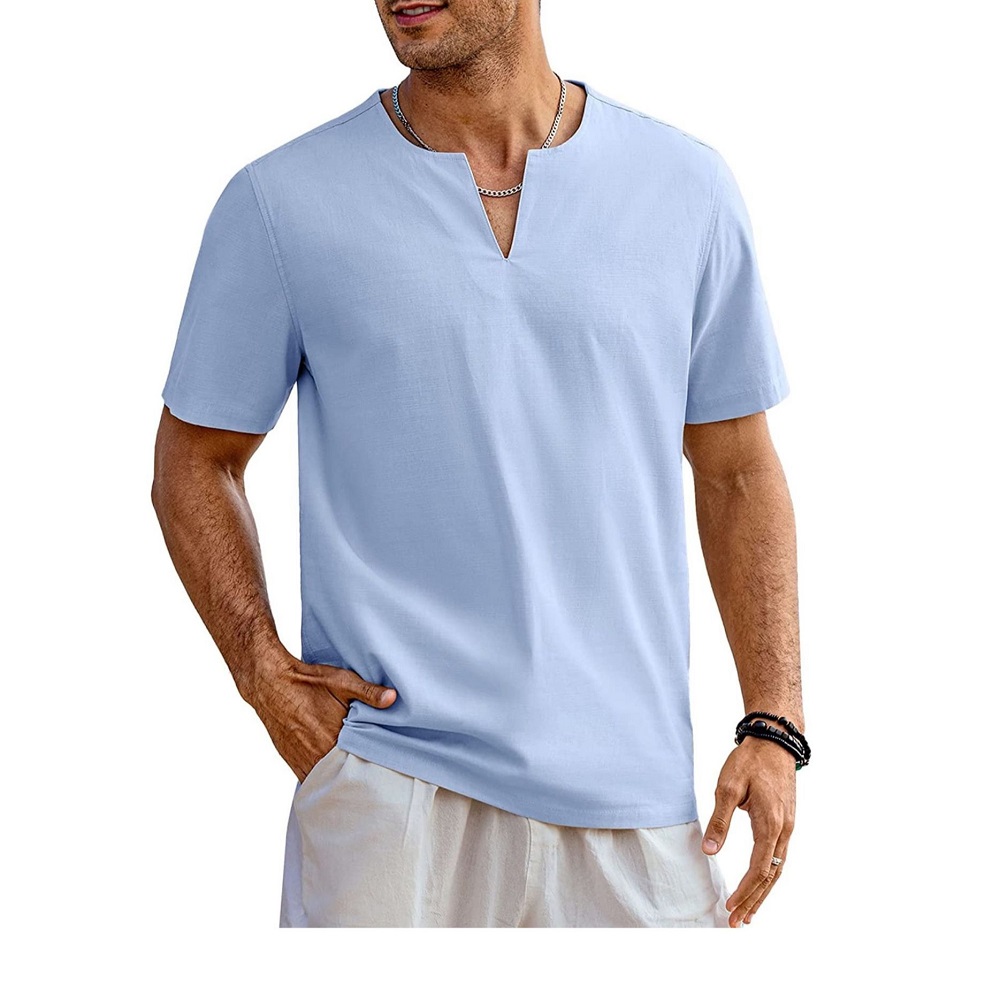 Atmungsaktives Kurzarm-T-Shirt mit V-Ausschnitt für Herren