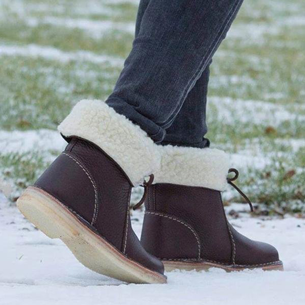 Metallwolke Wasserdichte Damenstiefel, trendige Winterstiefel aus Leder