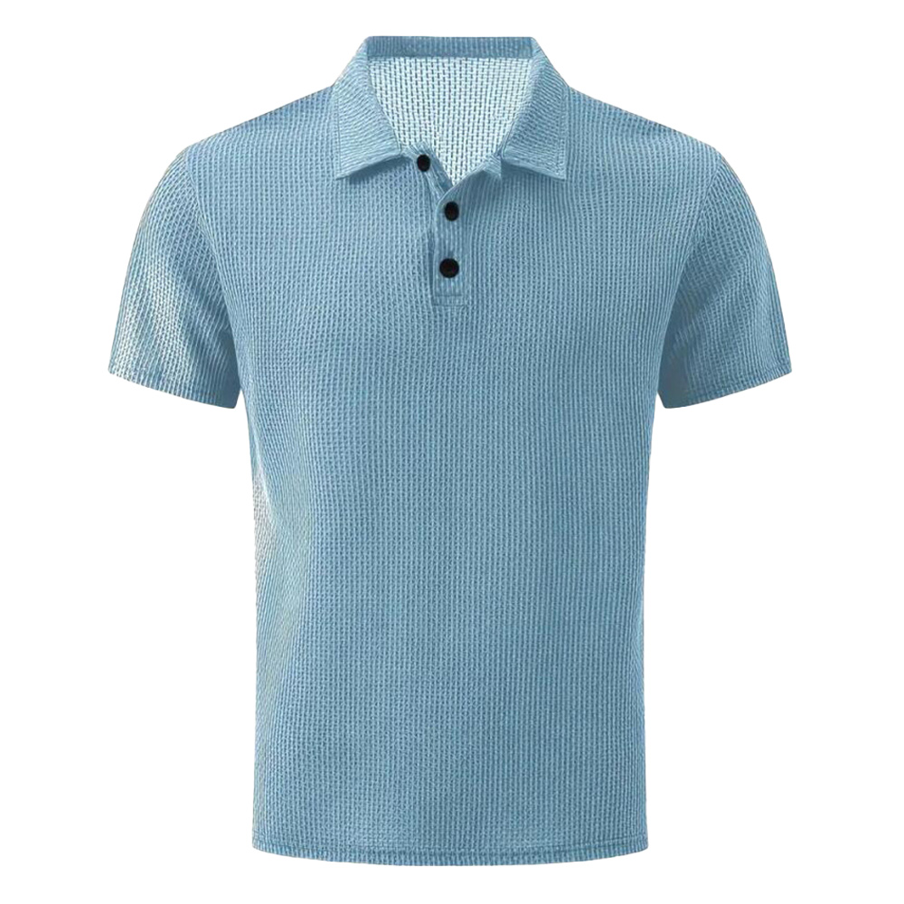Kurzärmliges Poloshirt aus gestricktem Mesh für Herren
