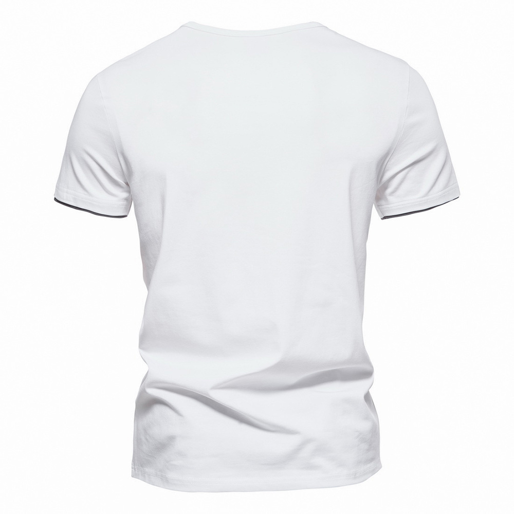T-shirt simple à manches courtes et col en V pour homme