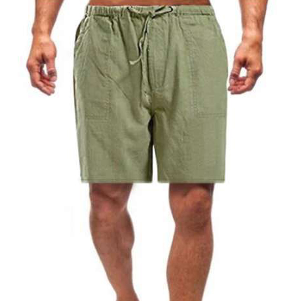 Short simple et respirant en coton et lin pour homme