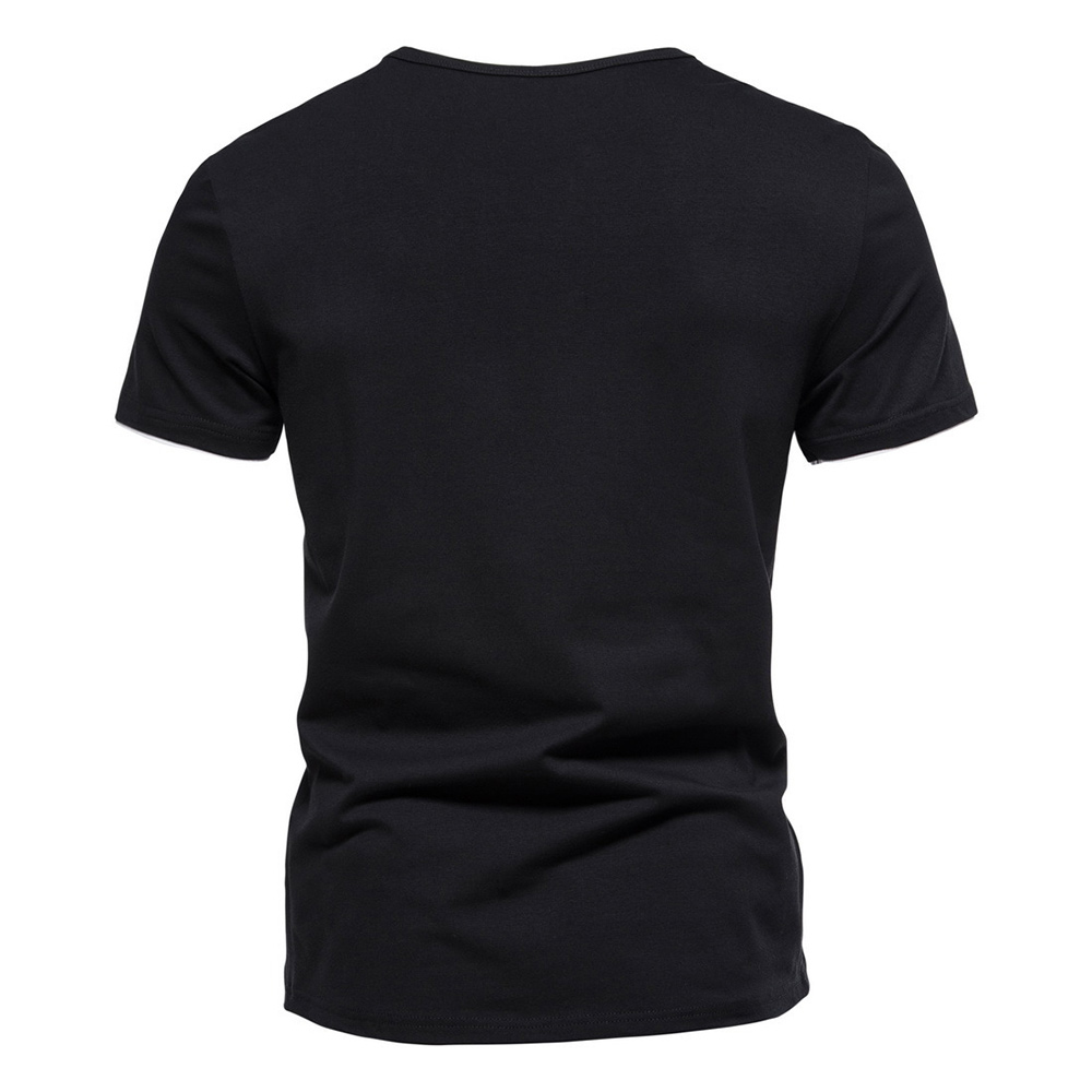 T-shirt simple à manches courtes et col en V pour homme