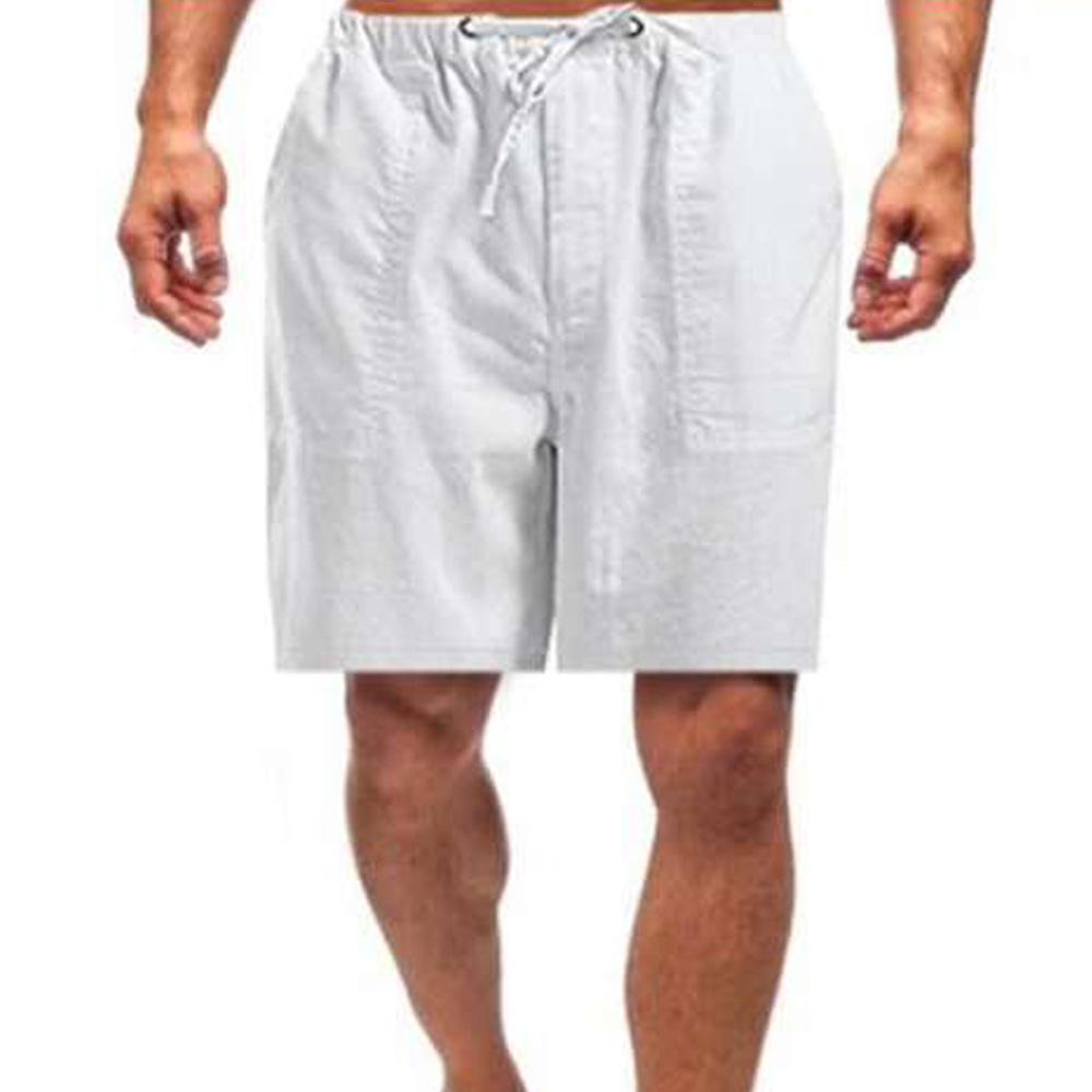 Short simple et respirant en coton et lin pour homme