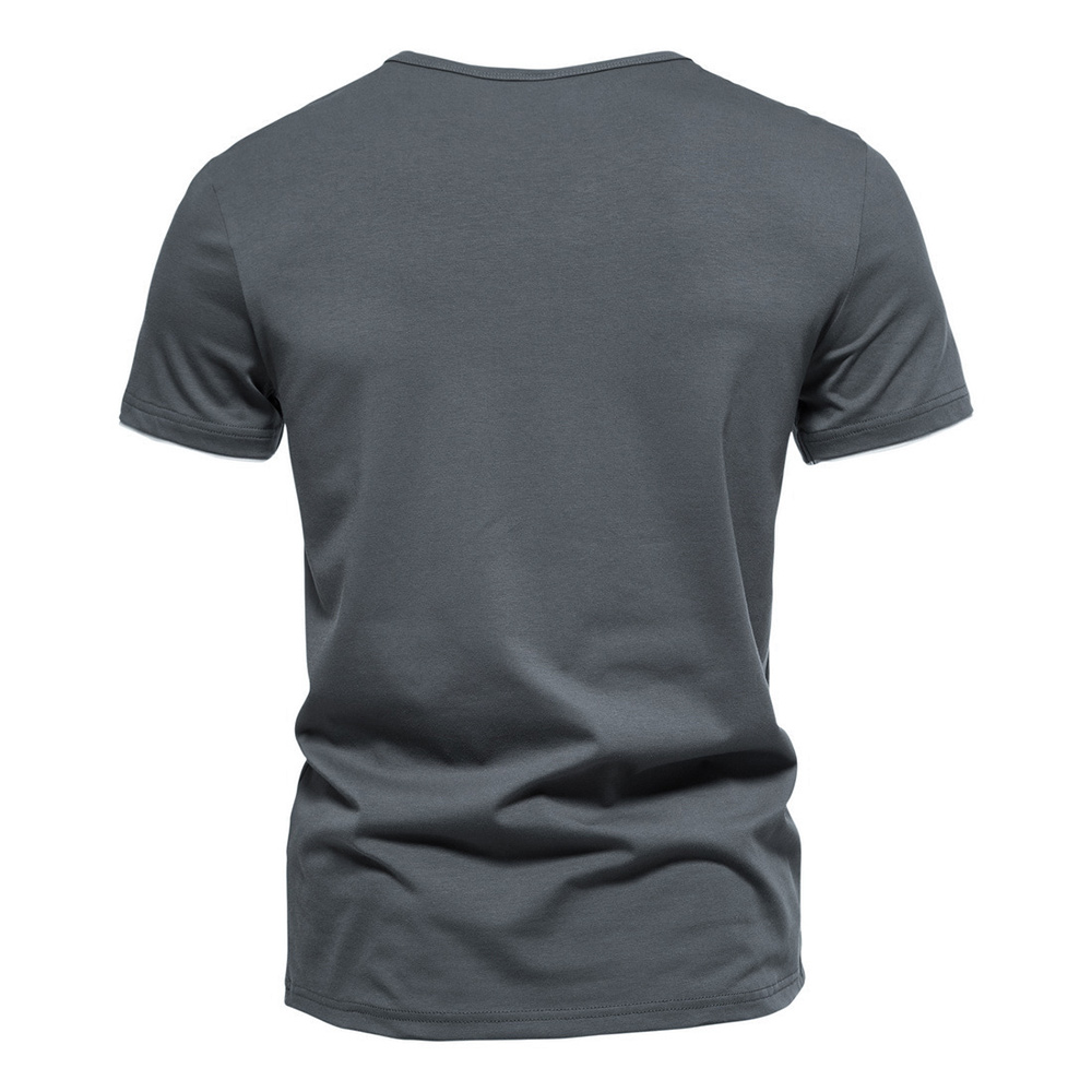 T-shirt simple à manches courtes et col en V pour homme
