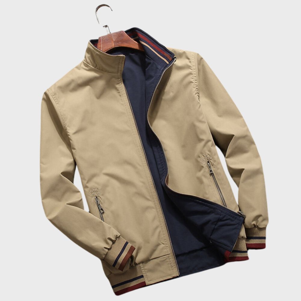 Lässige Wendbare Herrenjacke mit Stehkragen