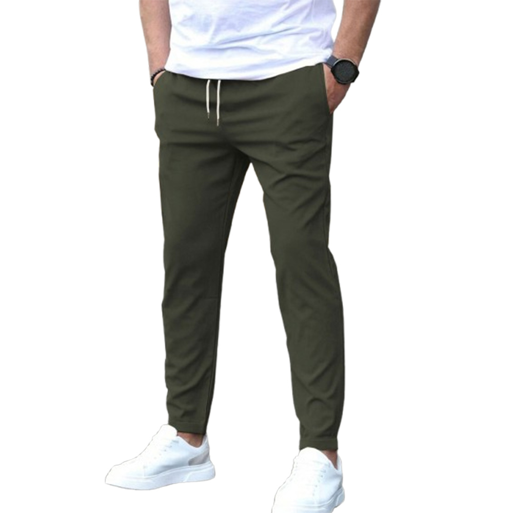 Pantalon décontracté simple de couleur unie pour hommes