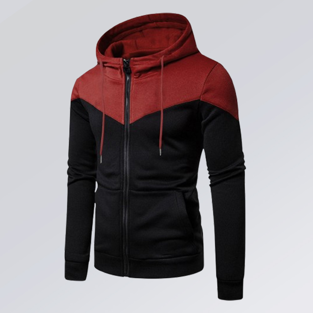 Herren-Sweatshirt mit Kapuze und langen Ärmeln in Kontrastfarbe
