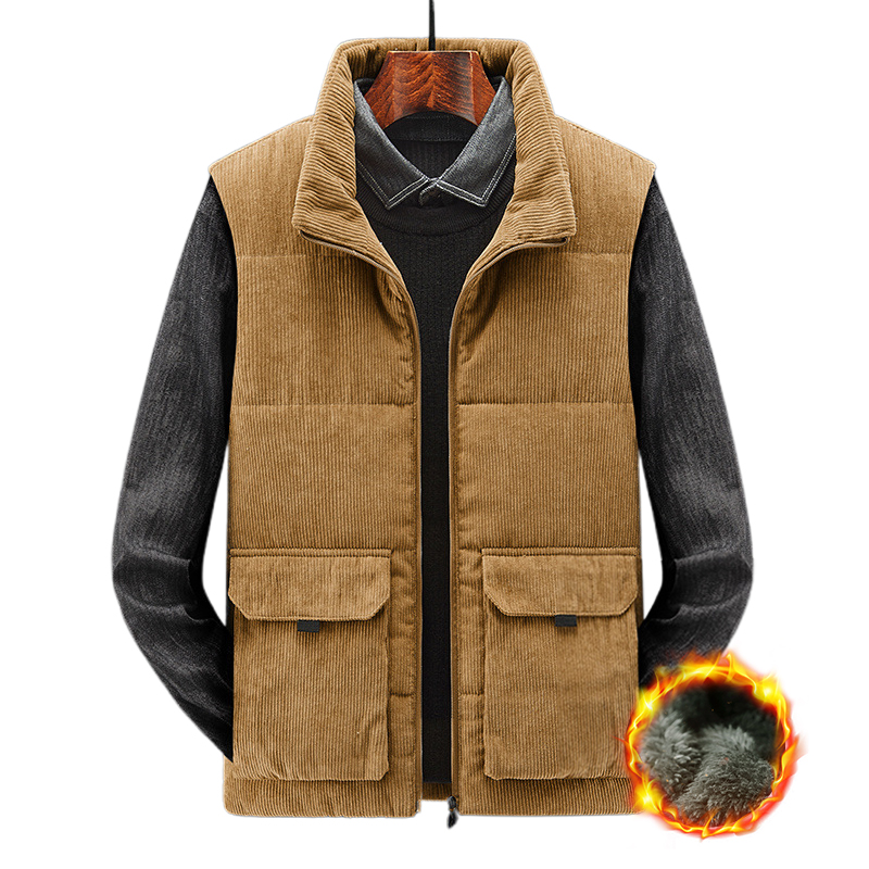 Neue warme Plüschweste aus Cord für Herren