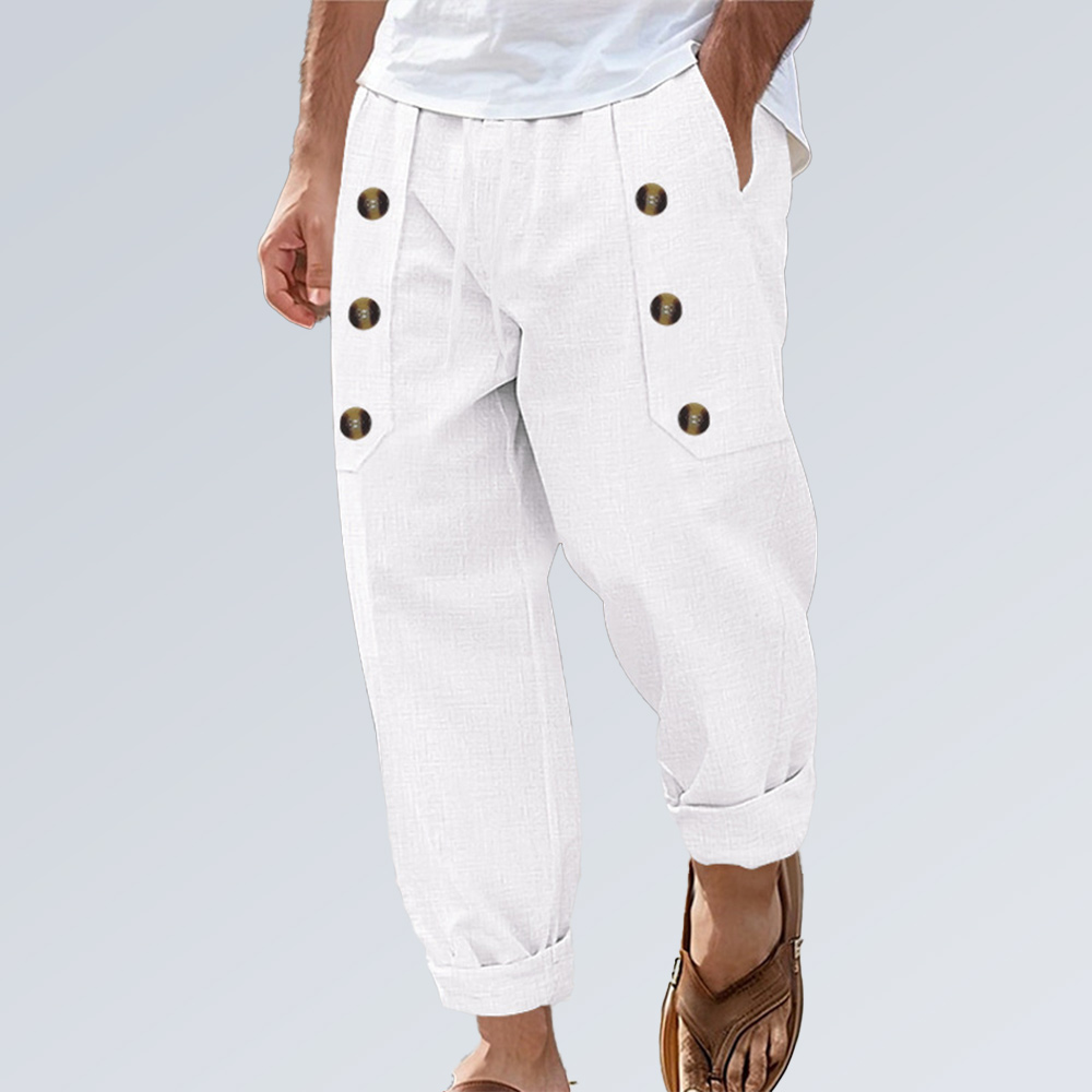 Lockere Freizeithose für Herren mit Knöpfen